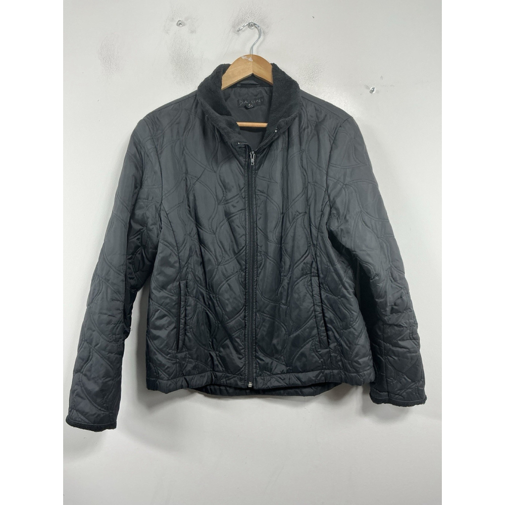 Womans Excellent Condition Dakini Quilted Zip Up Jacket Black Medium